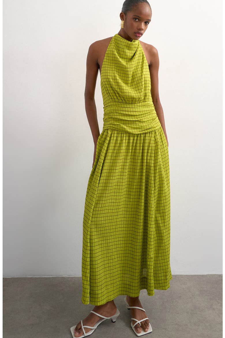 green check maxi dress Buy Live Unlimited Green Check Shirred Maxi Dress from Next USA