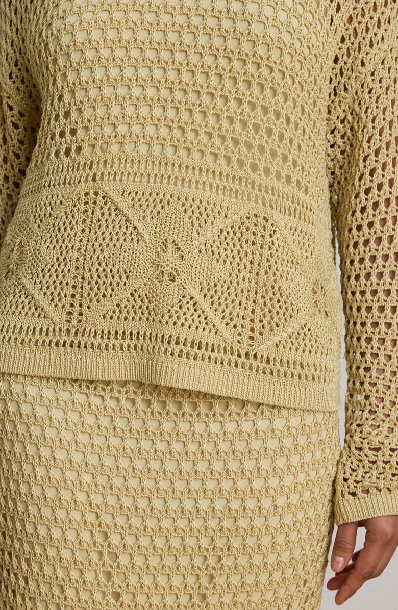 Lauren Ralph Lauren Astound Open Stitch Linen Blend Sweater, Alternate, color, Canyon Sand Brown