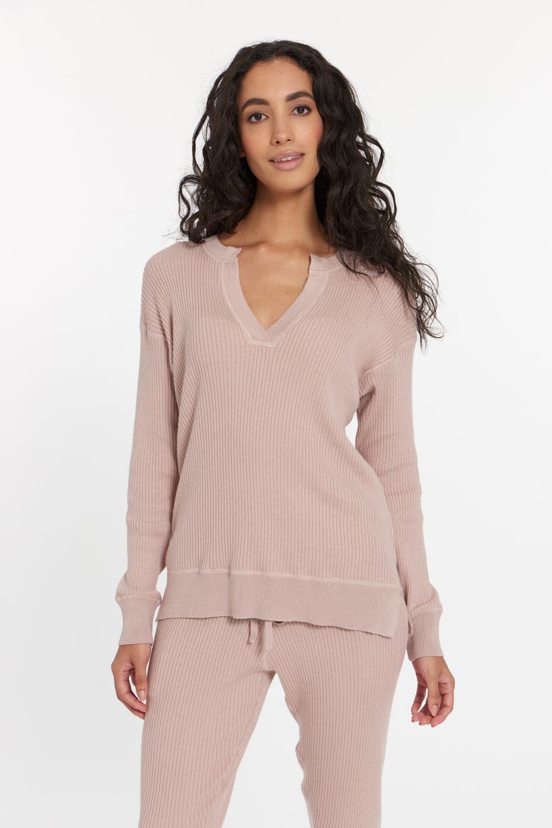 Cabo Split Neck Top, Main, color, Dusty Rose