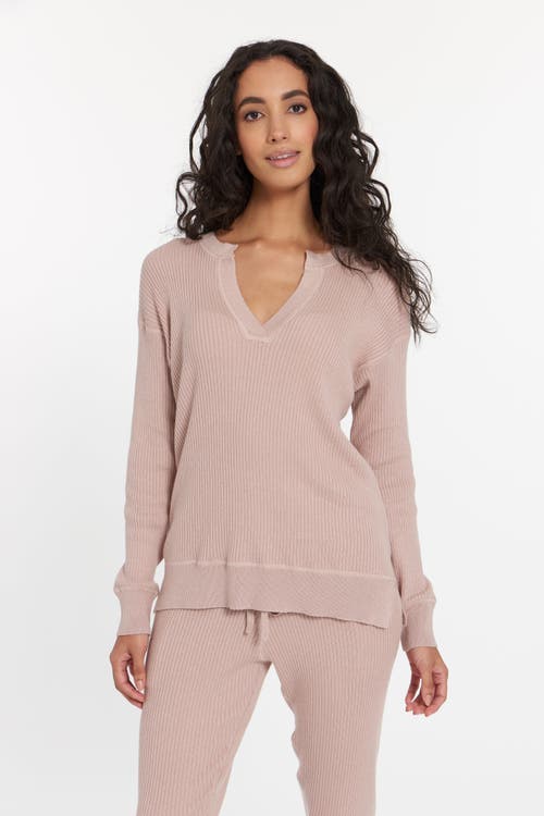 Leimere Cabo Split Neck Top In Pink