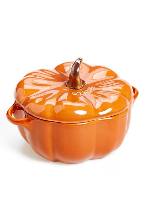 Staub 1/2 Quart Pumpkin Cocotte In Orange