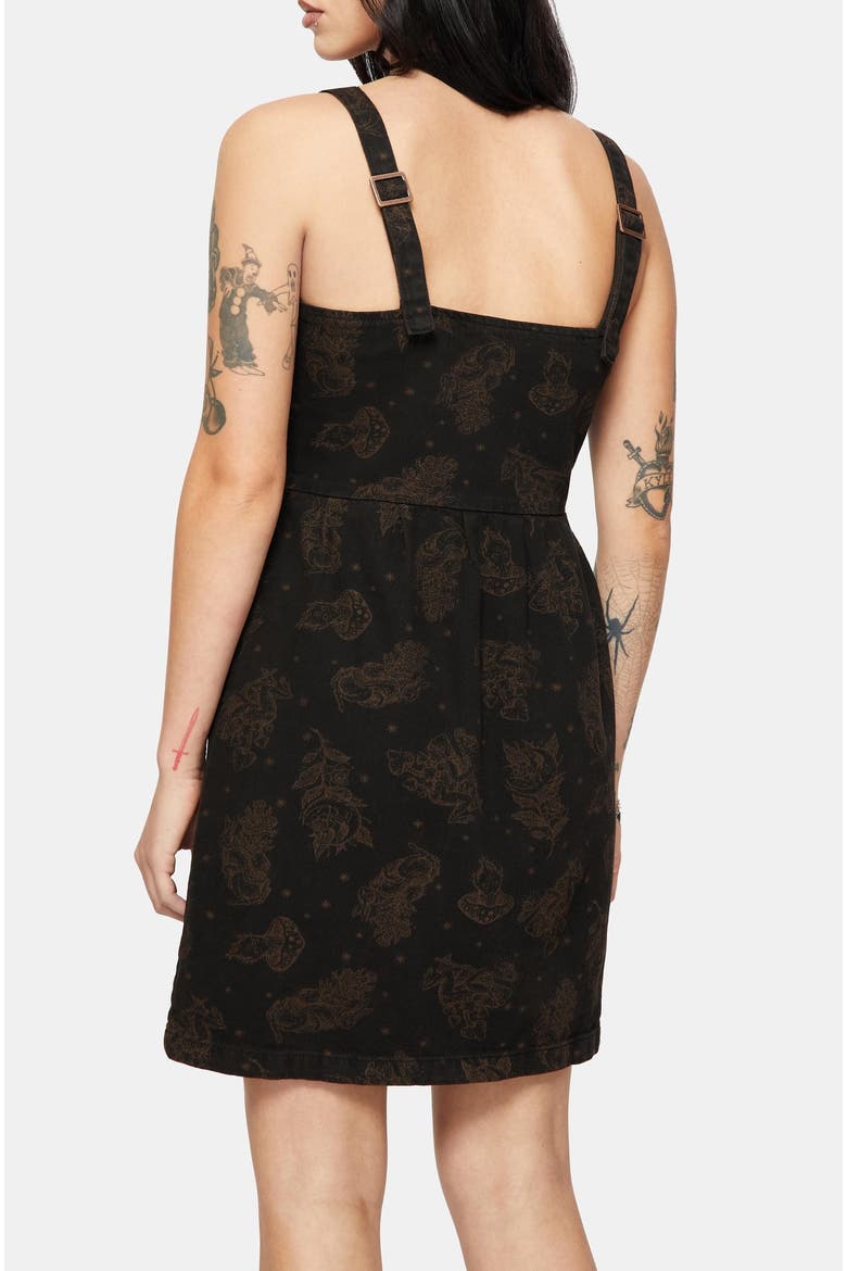 Hexborn Baba Yaga Denim Mini Dress, Alternate, color, Black
