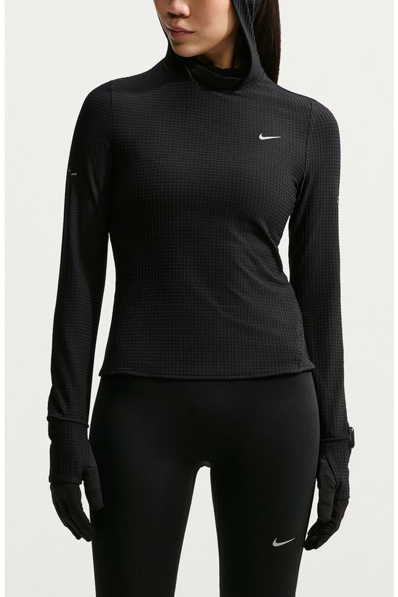 Swift Therma-FIT Performance Hooded Running Top, Main, color, 010 BLACK/REFSIL