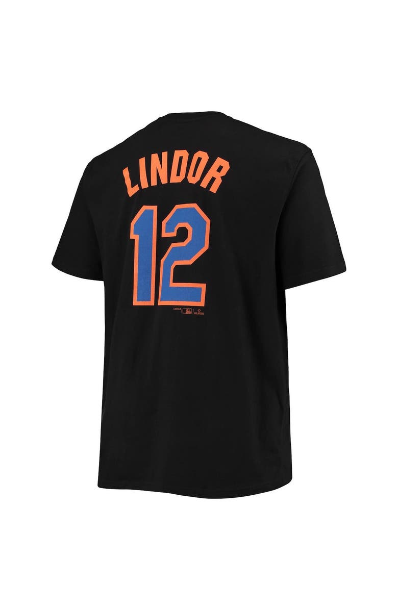 PROFILE Men's Francisco Lindor Black New York Mets Big & Tall Name & Number T-Shirt, Alternate, color, 