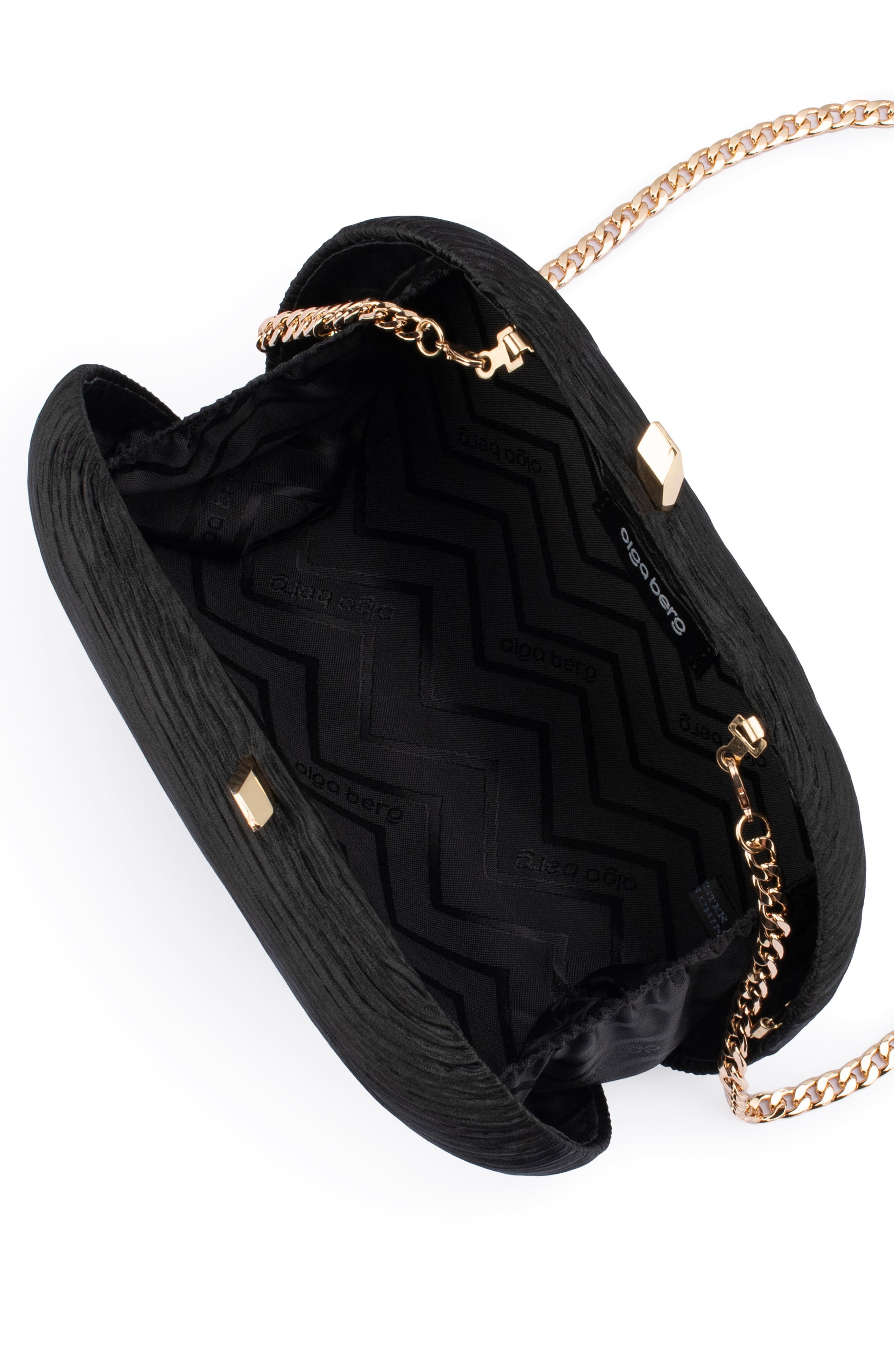 Olga Berg Natalie Pleated Oval Clutch, Alternate, color, 
