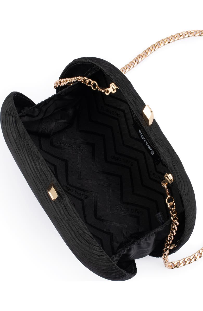 Olga Berg Natalie Pleated Oval Clutch, Alternate, color,