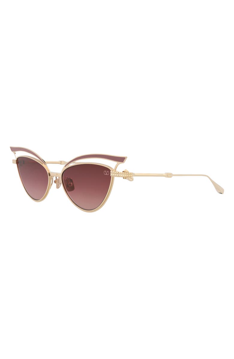 Valentino 55mm Cat Eye Sunglasses, Alternate, color, Gold Gold Rose