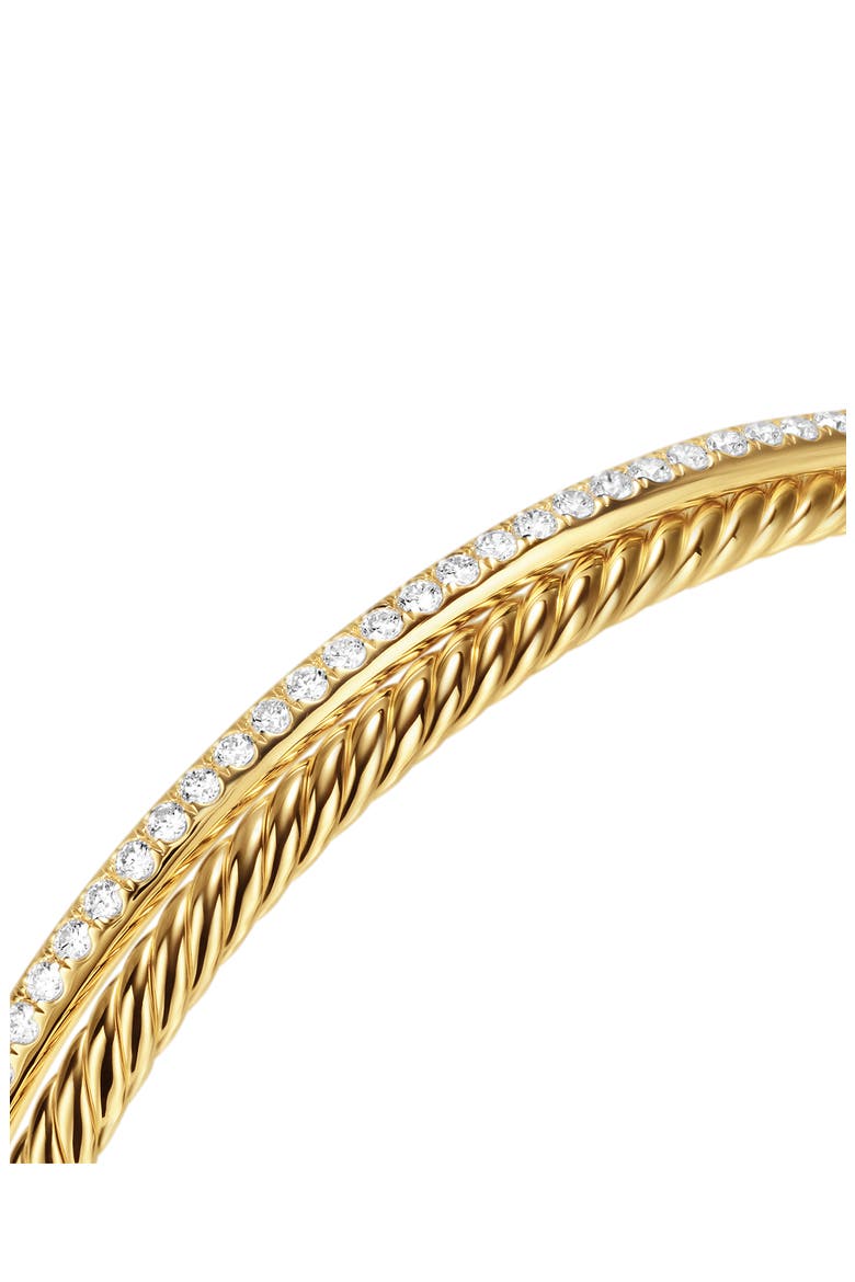 Crossover Two-Row Bracelet in 18K Yellow Gold with Diamonds, 6mm, Alternate, color, 18K GOLD