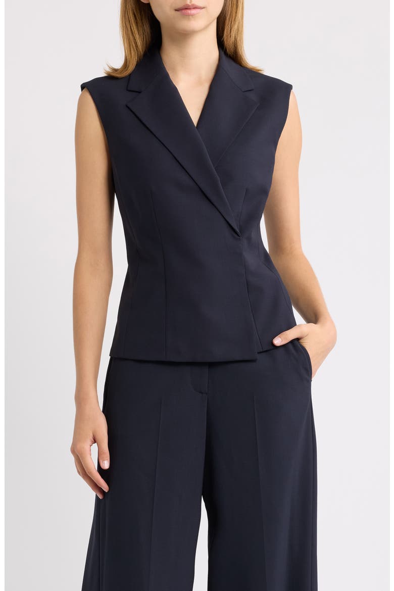 Hourglass Stretch Wool Vest, Main, color, DEEP NAVY - G8E