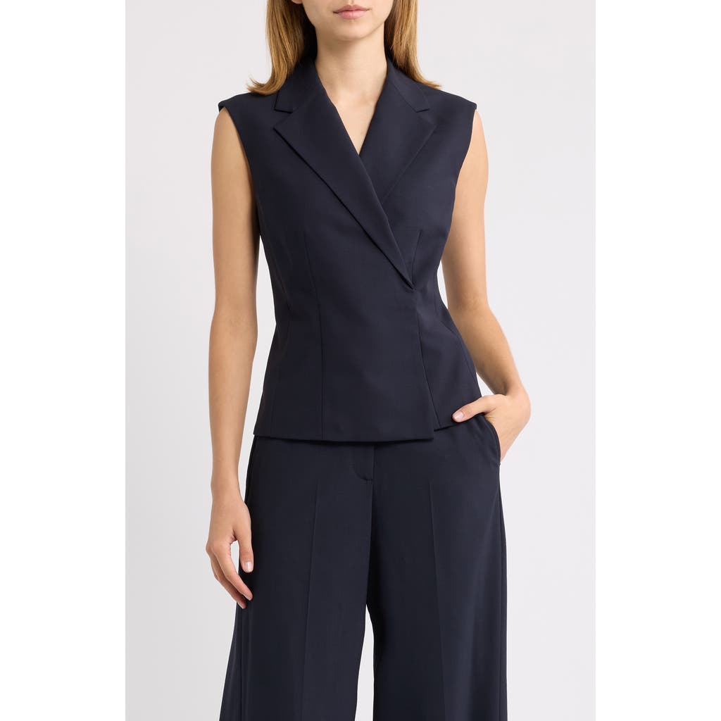 Theory Hourglass Stretch Wool Vest in Deep Navy - G8E at Nordstrom, Size 6