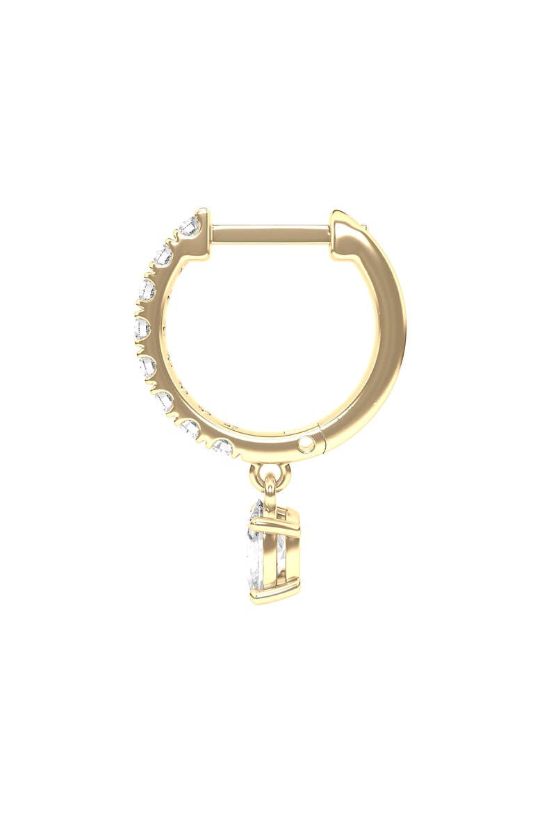 Lab Created Diamond Drop Huggie Hoop Earrings, Alternate, color, 18K YELLOW GOLD