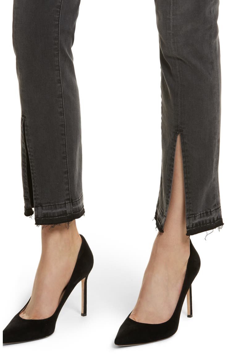 Le Nouveau Straight Split Hem Skinny Jeans, Alternate, color, WOODLAND
