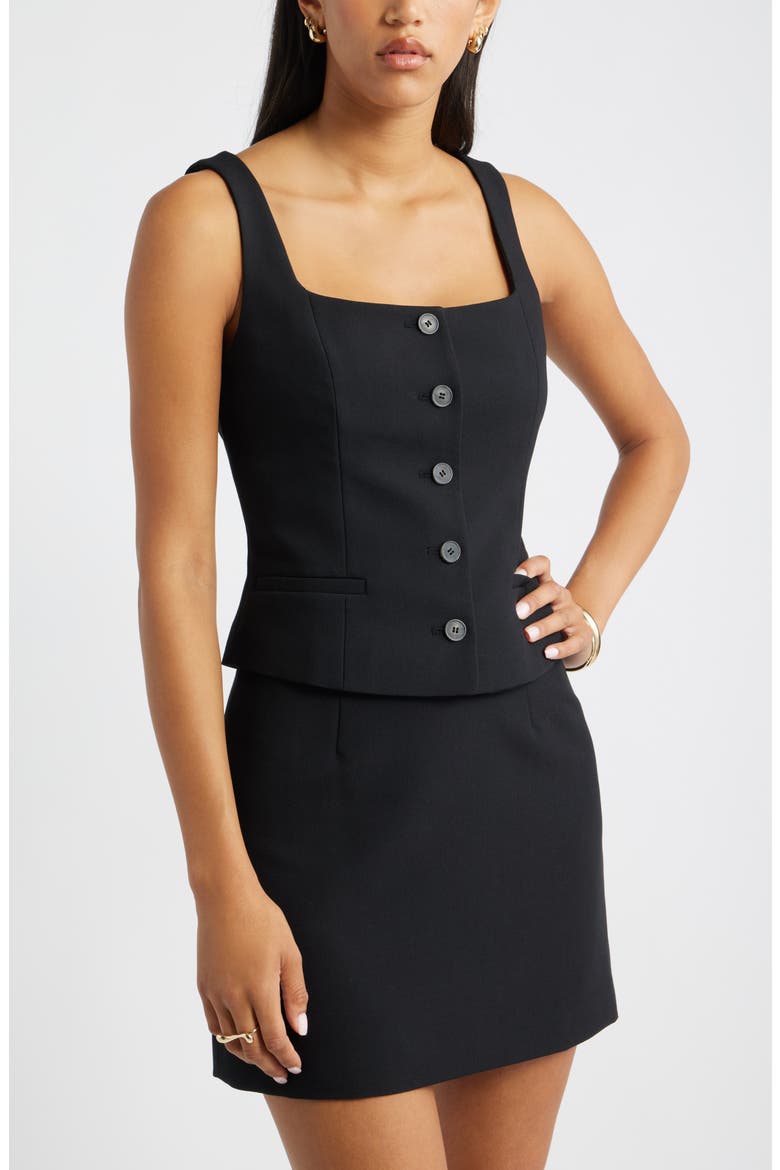 The Icon Button-Up Top, Main, color, BLACK