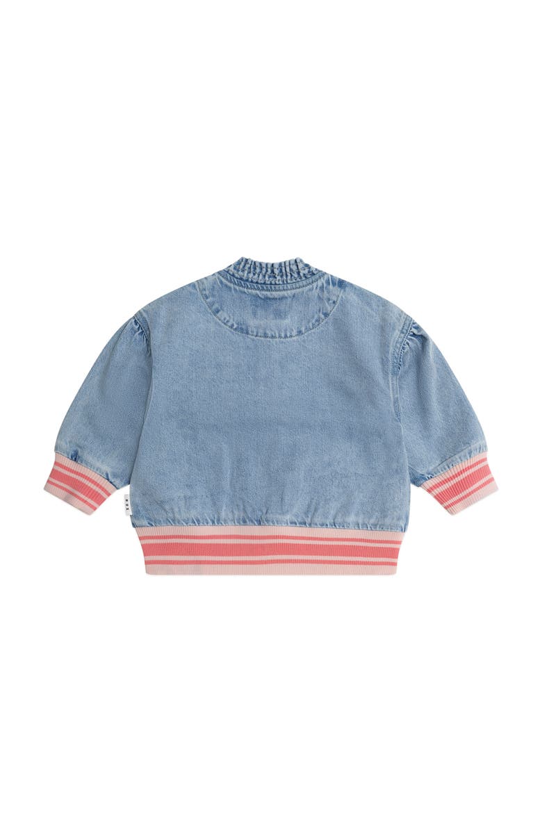Huxbaby Dreamy Denim Strawberry Bomber, Alternate, color, Fw25