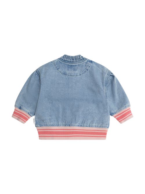 Huxbaby Dreamy Denim Strawberry Bomber In Blue