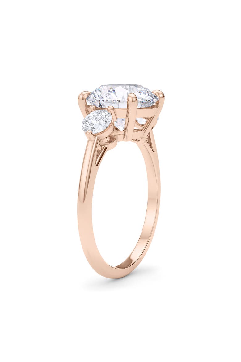 Three Stone Round Cut Lab Created Diamond Ring, Alternate, color, 3.00CTW 18K ROSE GOLD