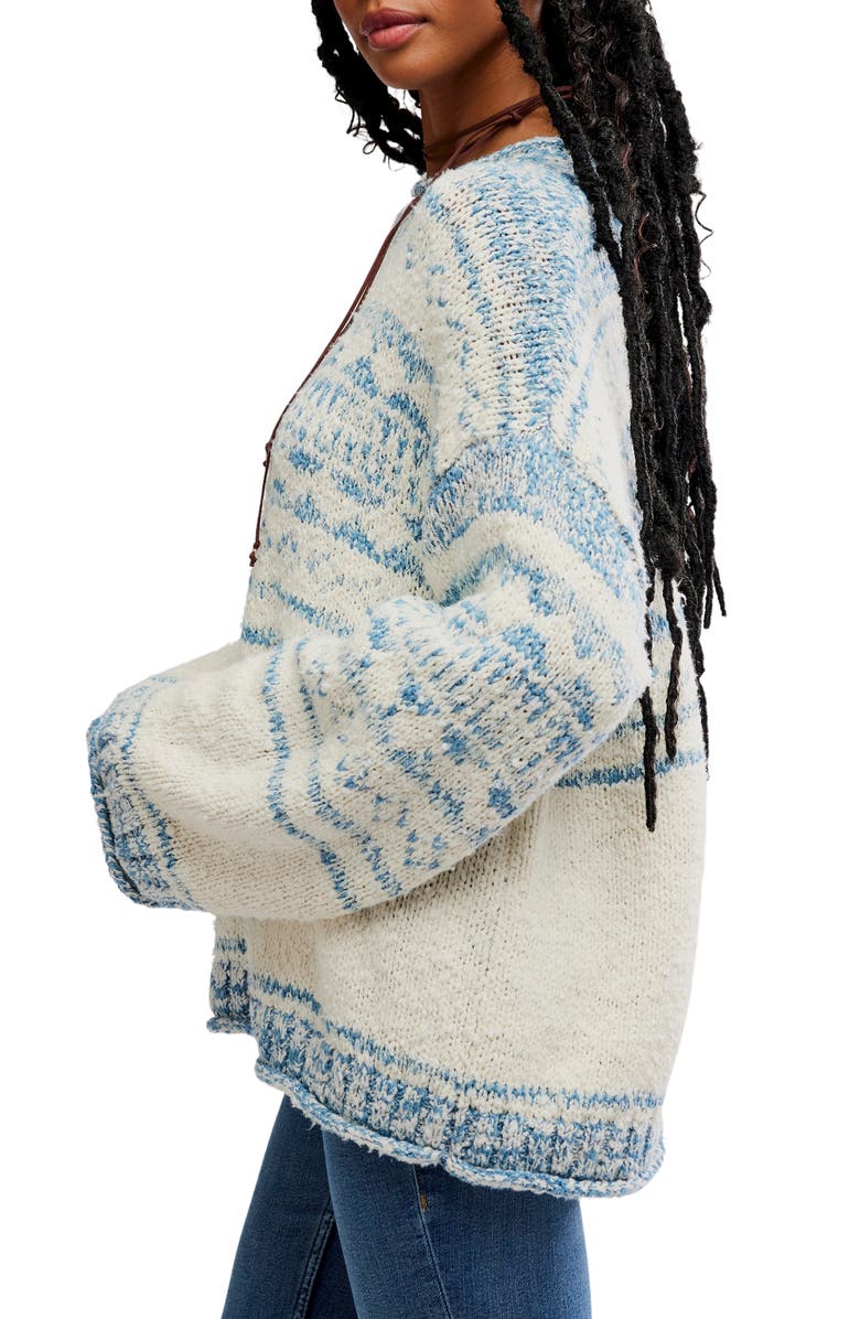 Free People Dani Oversize Cotton Blend Sweater, Alternate, color, Cloud Combo