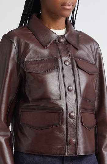 【関税込み】Stand Studio ブラウン Estrid レザージャケット Stand Studio Estrid Leather Jacket | Nordstrom