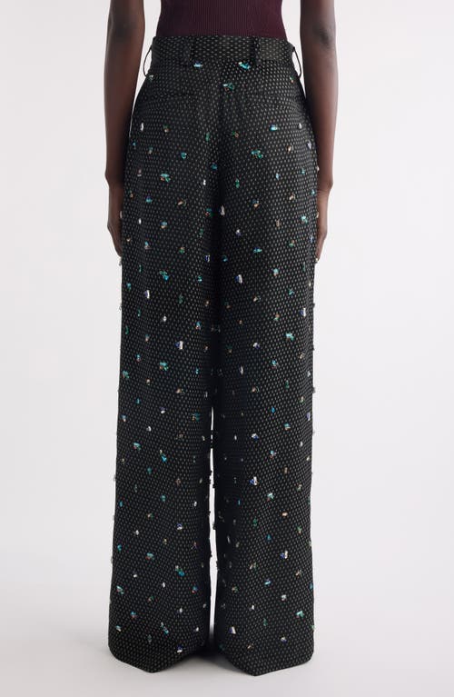 Dries Van Noten Penn Crystal Embellished Wide Leg Pants In Multi