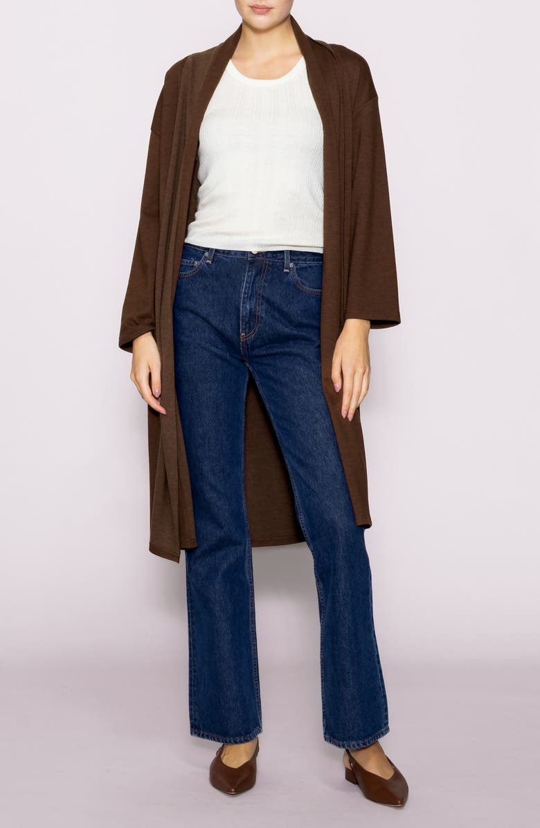 MELLODAY Midlength Knit Topper, Main, color, Brown