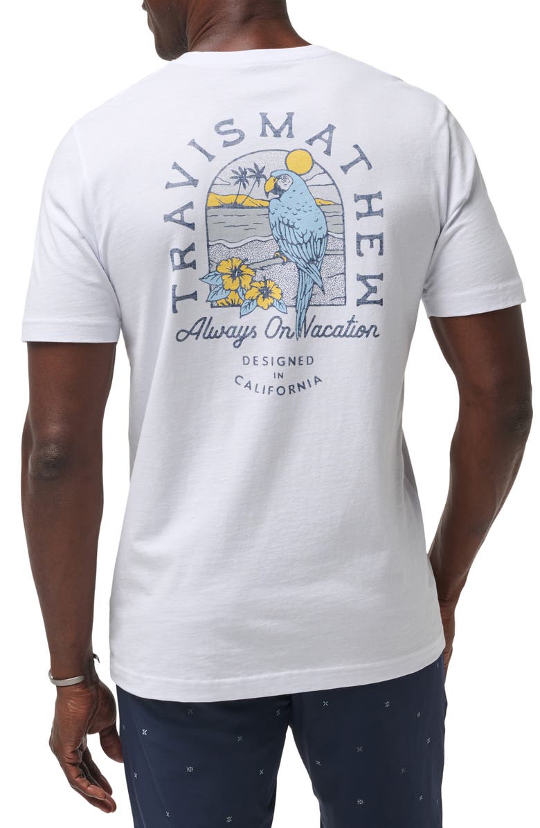 TravisMathew Getting Coconuts Graphic T-Shirt, Alternate, color, White