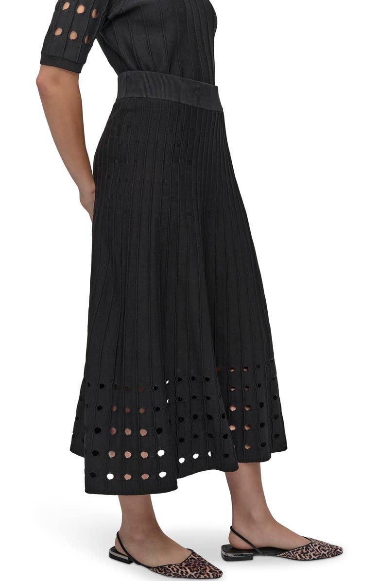 DKNY Rib Open Stitch Crepe Sweater Skirt, Alternate, color, 