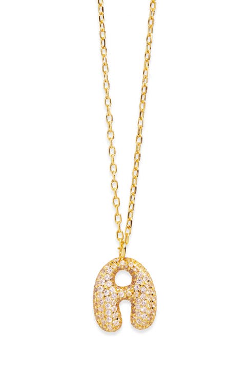 Cubic Zirconia Bubble Inital Pendant Necklace