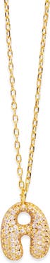 Argento Vivo Sterling Silver Cubic Zirconia Bubble Inital Pendant Necklace