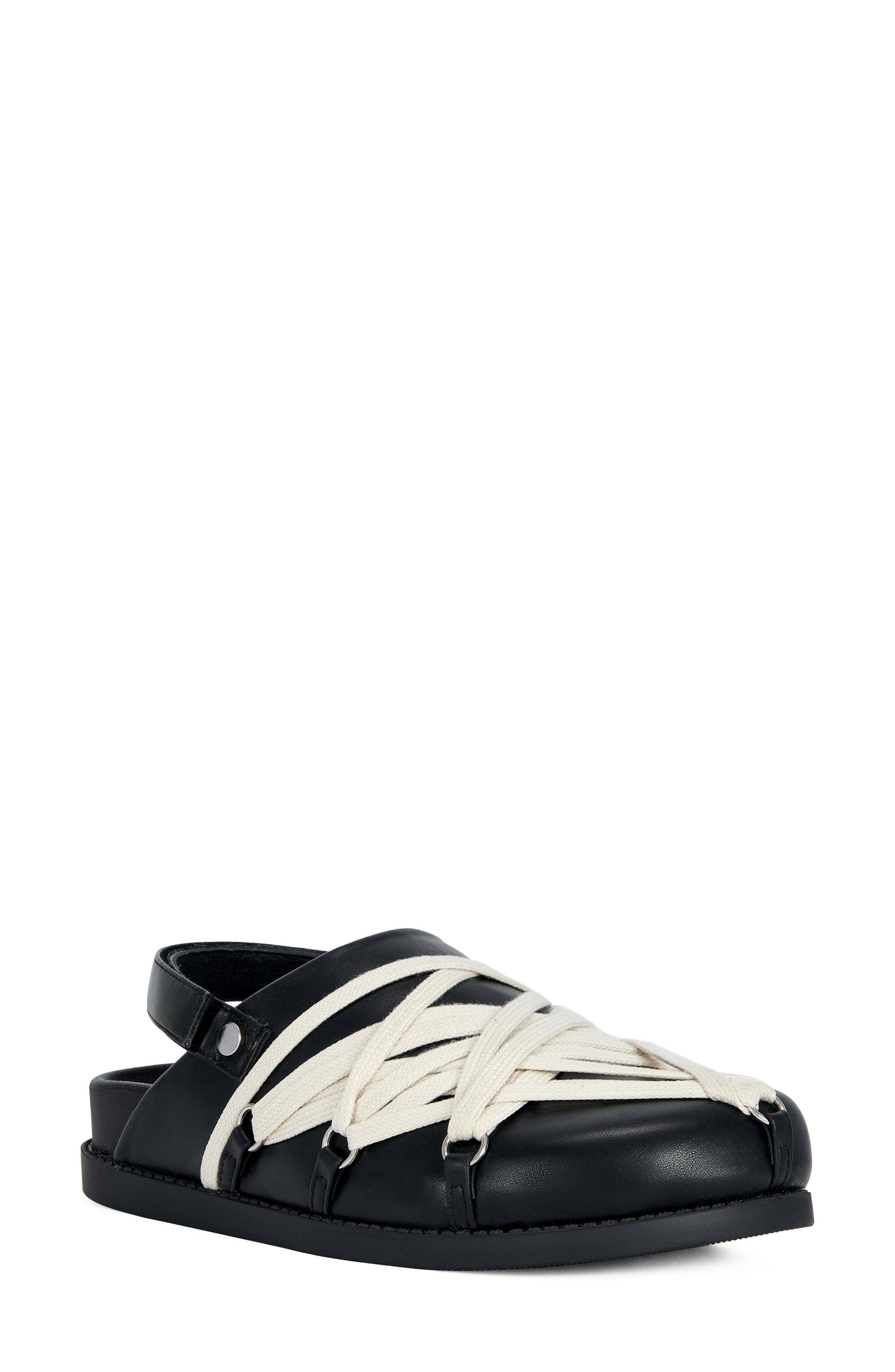 Kimber Strappy Lace-Up Clog, Main, color, BLACK