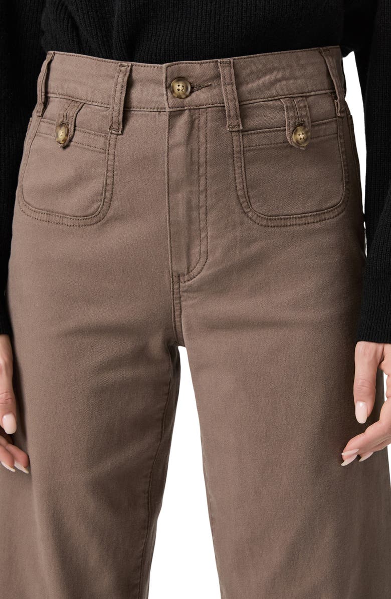 PAIGE Anessa Button Pocket High Waist Wide Leg Jeans, Alternate, color, Vintage Mushroom Taupe