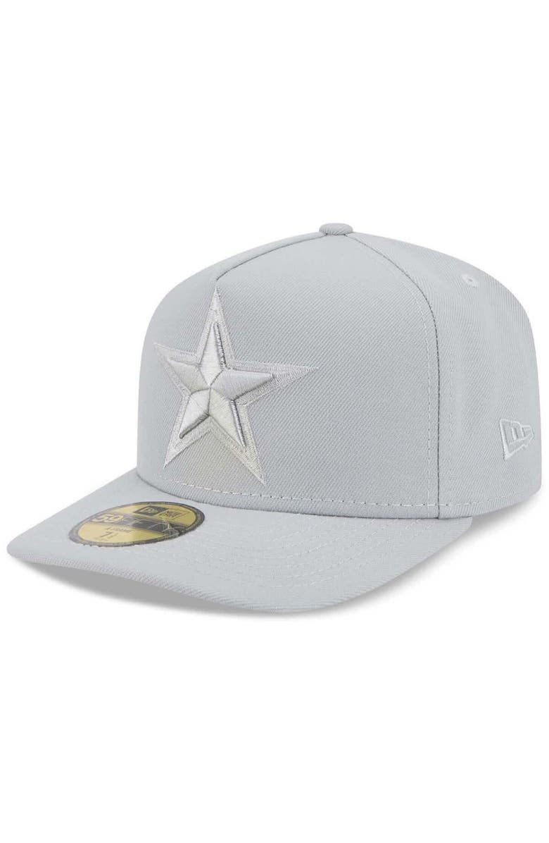 New Era Men's New Era Gray Dallas Cowboys Color Pack A-Frame 59FIFTY Fitted Hat, Main, color, 