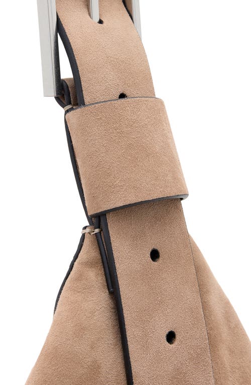 Allsaints Luna Suede Shoulder Bag In Brown