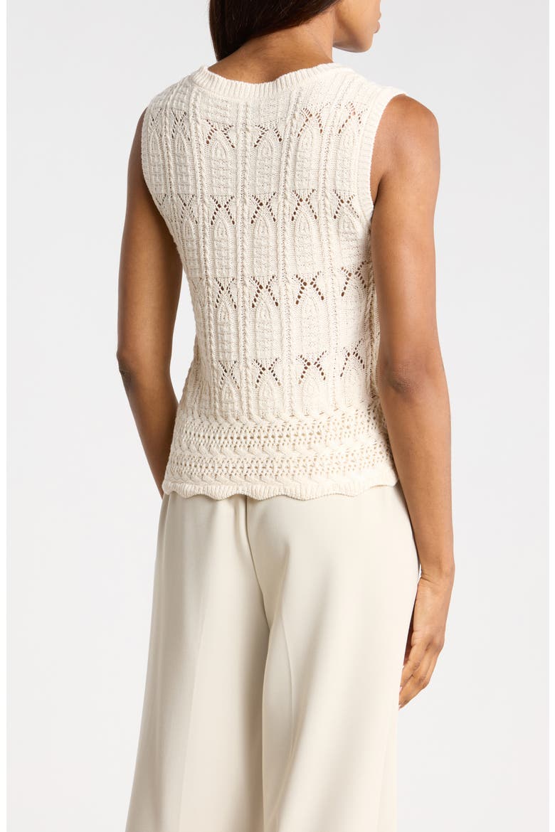 Crochet Sweater Vest, Alternate, color, CREAM