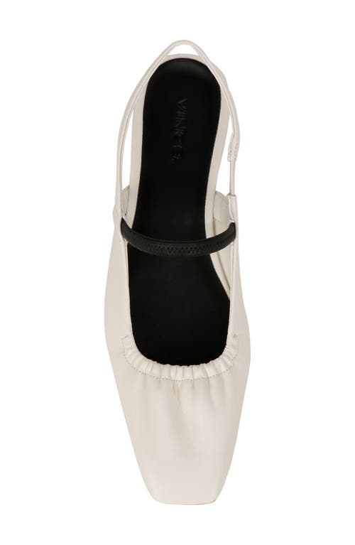 Vince Venice Leather Slingback Ballerina Flats In Milk/black