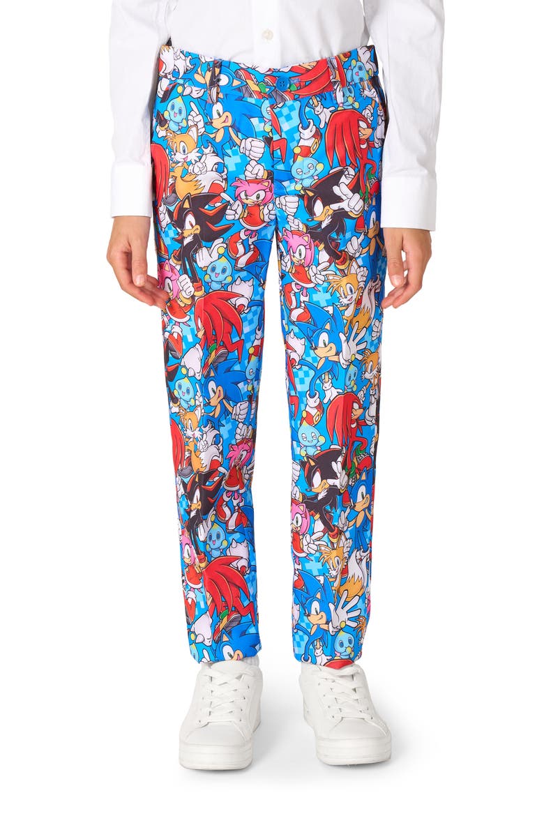 Kids' Sonic the Hedgehog™ Two-Piece Suit & Tie Set, Alternate, color, BLUE MULTI
