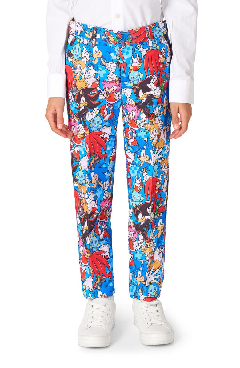OppoSuits Kids' Sonic the Hedgehog<sup>™</sup> Two-Piece Suit & Tie Set, Alternate, color, Blue Multi