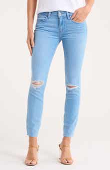 PAIGE Verdugo Ripped Mid Rise Ankle Skinny Jeans