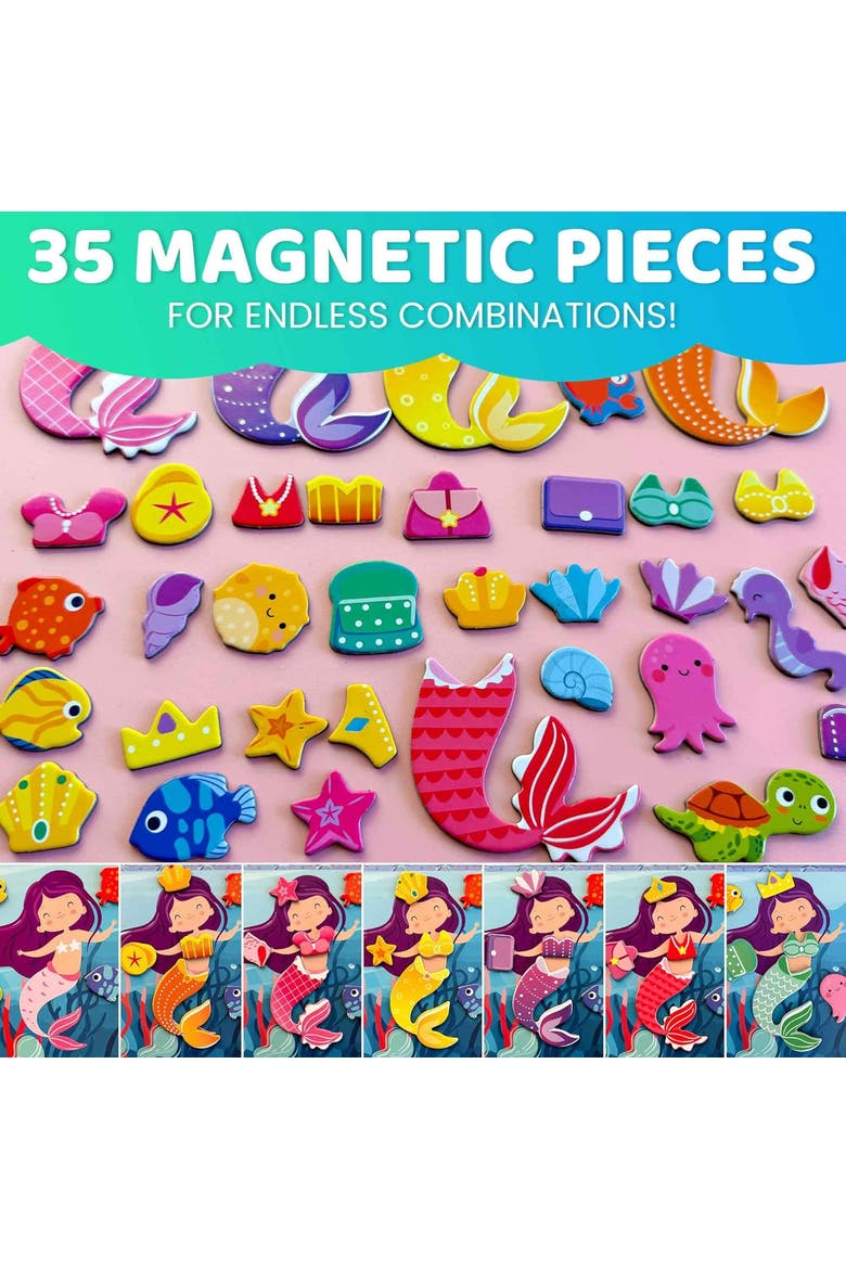 Magnetic Educational Kids Dress-Up Dolls, Alternate, color, Mermaids