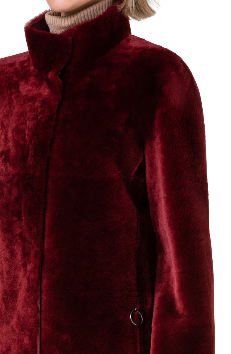 Akris punto Genuine Shearing Reversible Coat, Alternate, color, 