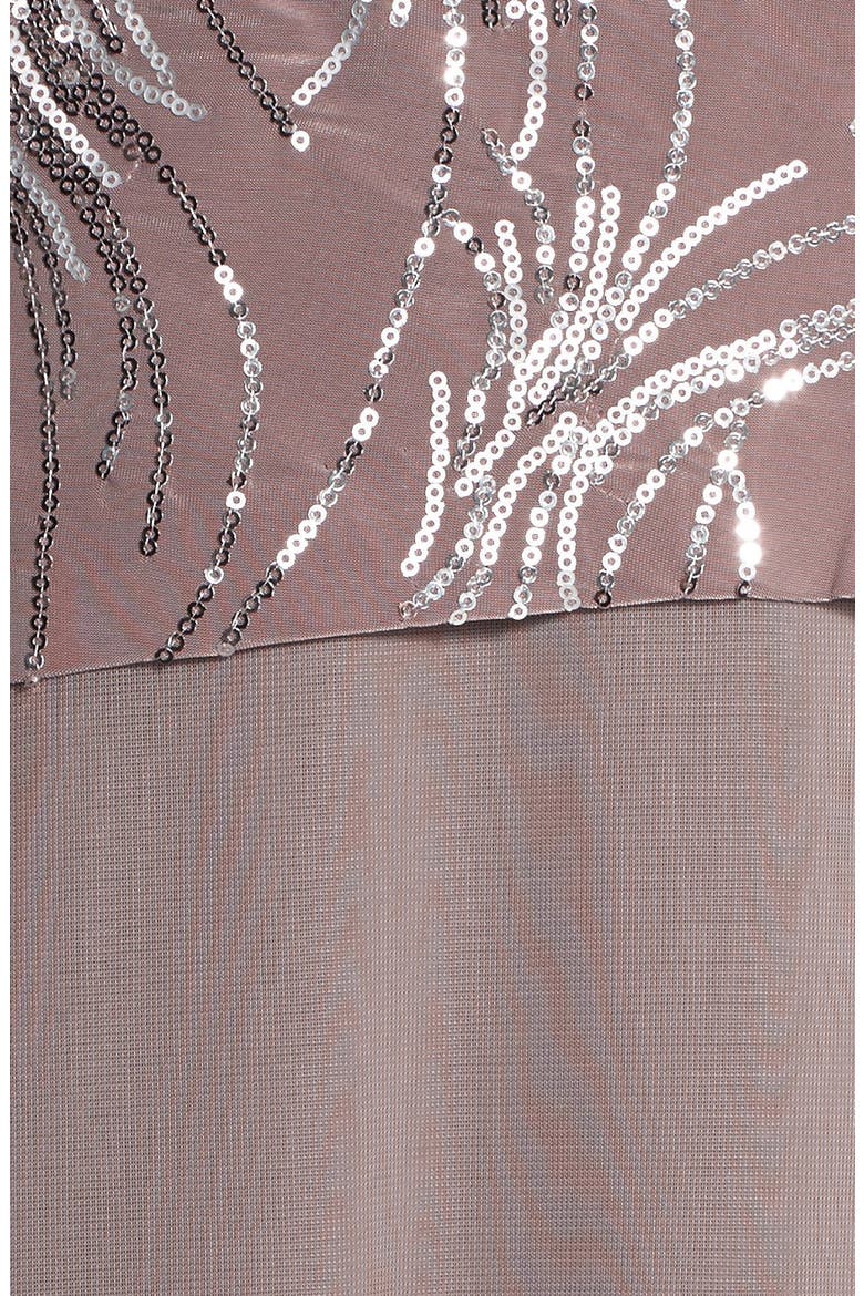Sequin Mock Two-Piece Dress with Jacket, Alternate, color, PEWTER FROST