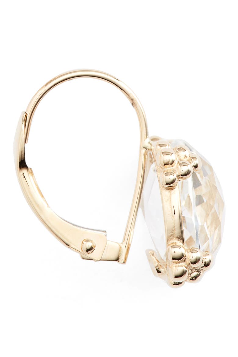 Dew Drop White Topaz Cluster Drop Earrings, Alternate, color, GOLD
