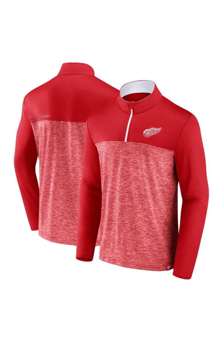 FANATICS Men's Fanatics Red Detroit Red Wings Iconic Defender Quarter-Zip Jacket, Alternate, color,