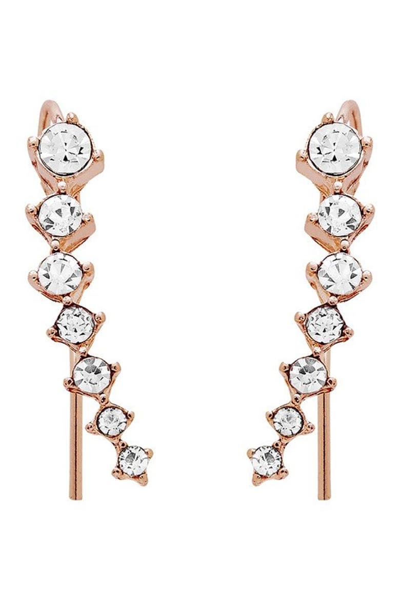 Graduated CZ Ear Crawlers, Main, color, ROSE GOLD