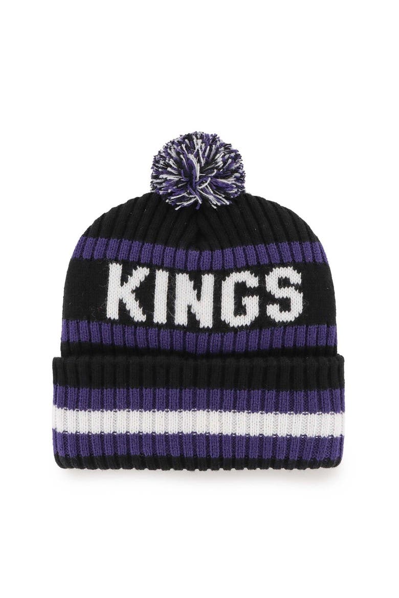 Men's '47  Black Sacramento Kings Bering Cuffed Knit Hat with Pom, Alternate, color, Black