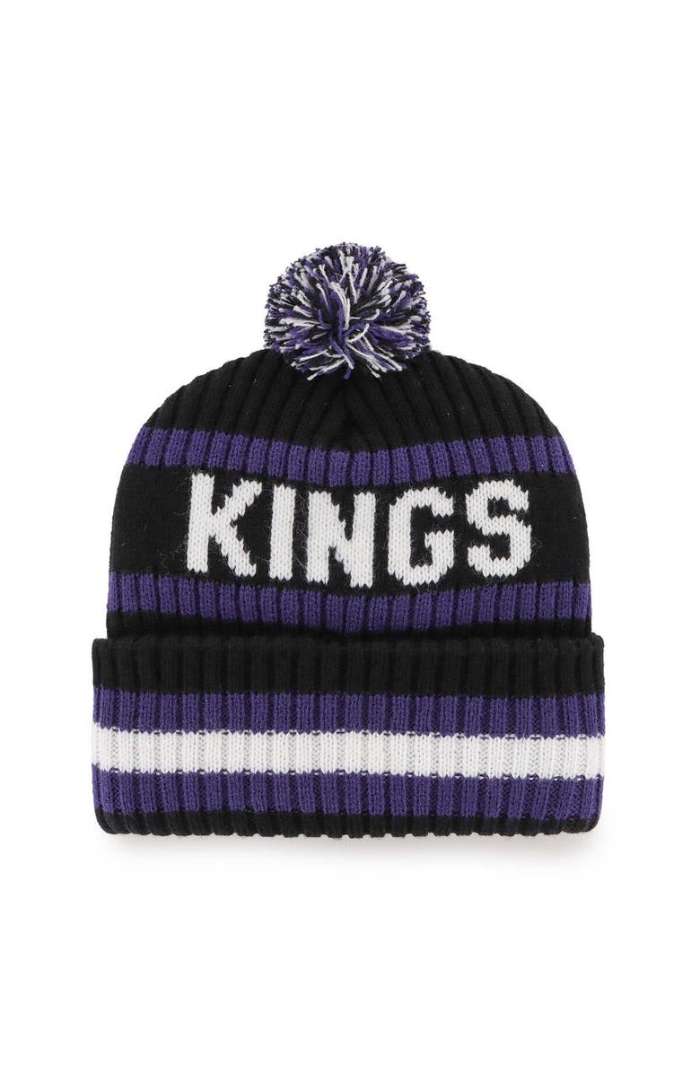 '47 Men's '47 Black Sacramento Kings Bering Cuffed Knit Hat with Pom, Alternate, color, Black