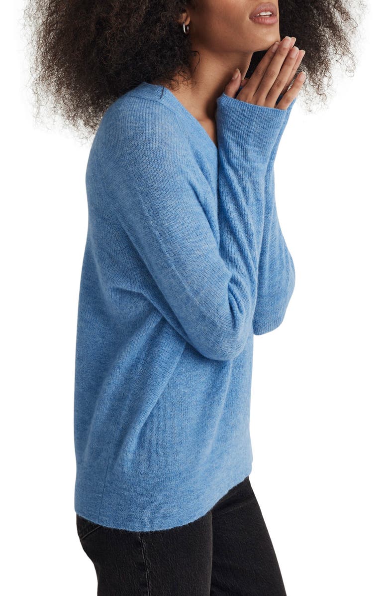 Madewell Ginny V-Neck Alpaca Blend Sweater, Alternate, color, 
