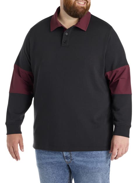 Big & Tall Mixed Media Rugby Sweatshirt