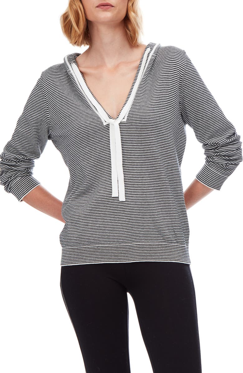 The White Company Stripe Cotton & Cashmere Hoodie, Main, color, 