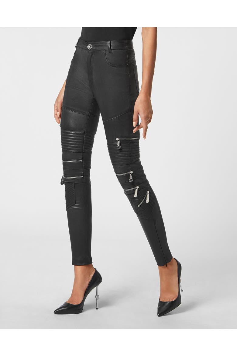 Leather Trousers Women, Main, color, black