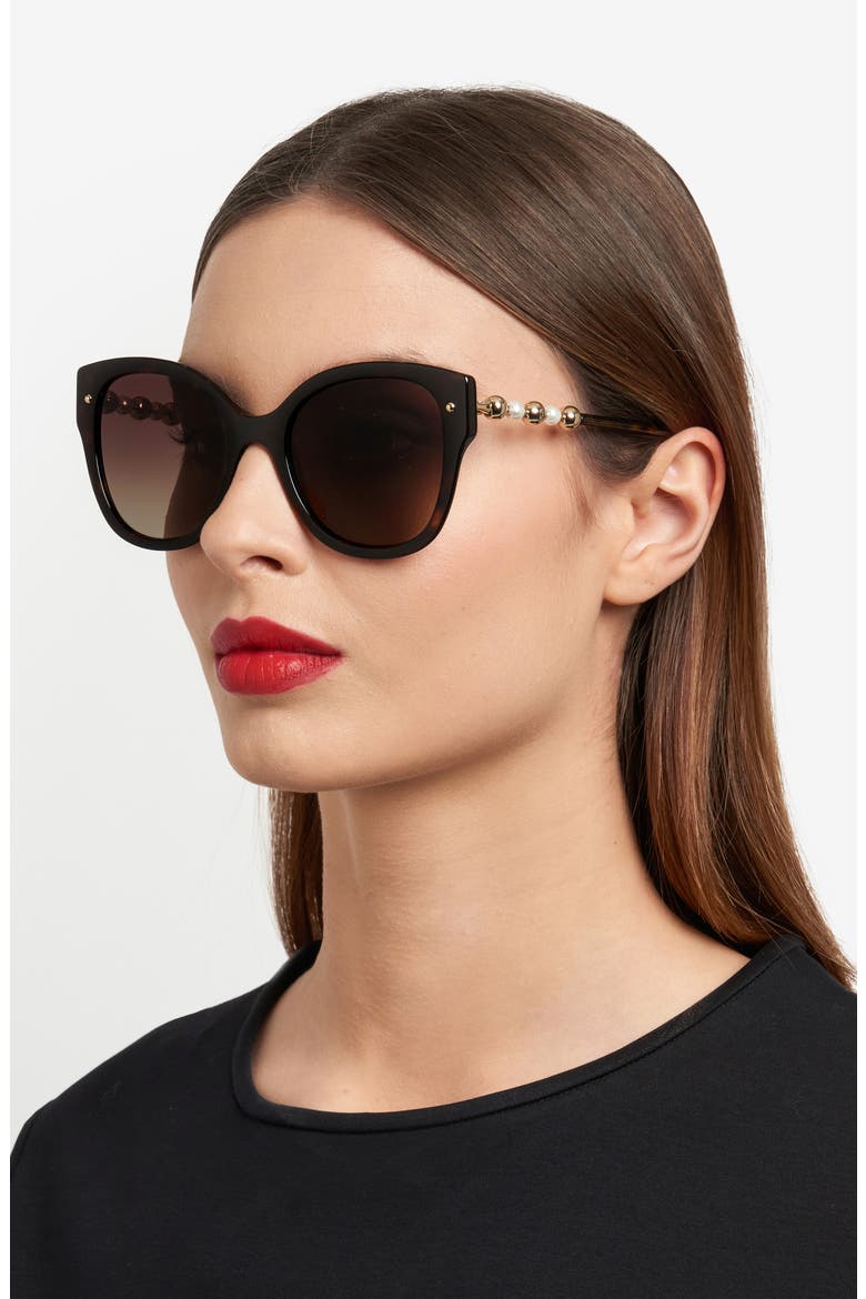 55mm Gradient Butterfly Sunglasses, Alternate, color, HAVANA/ BROWN SF